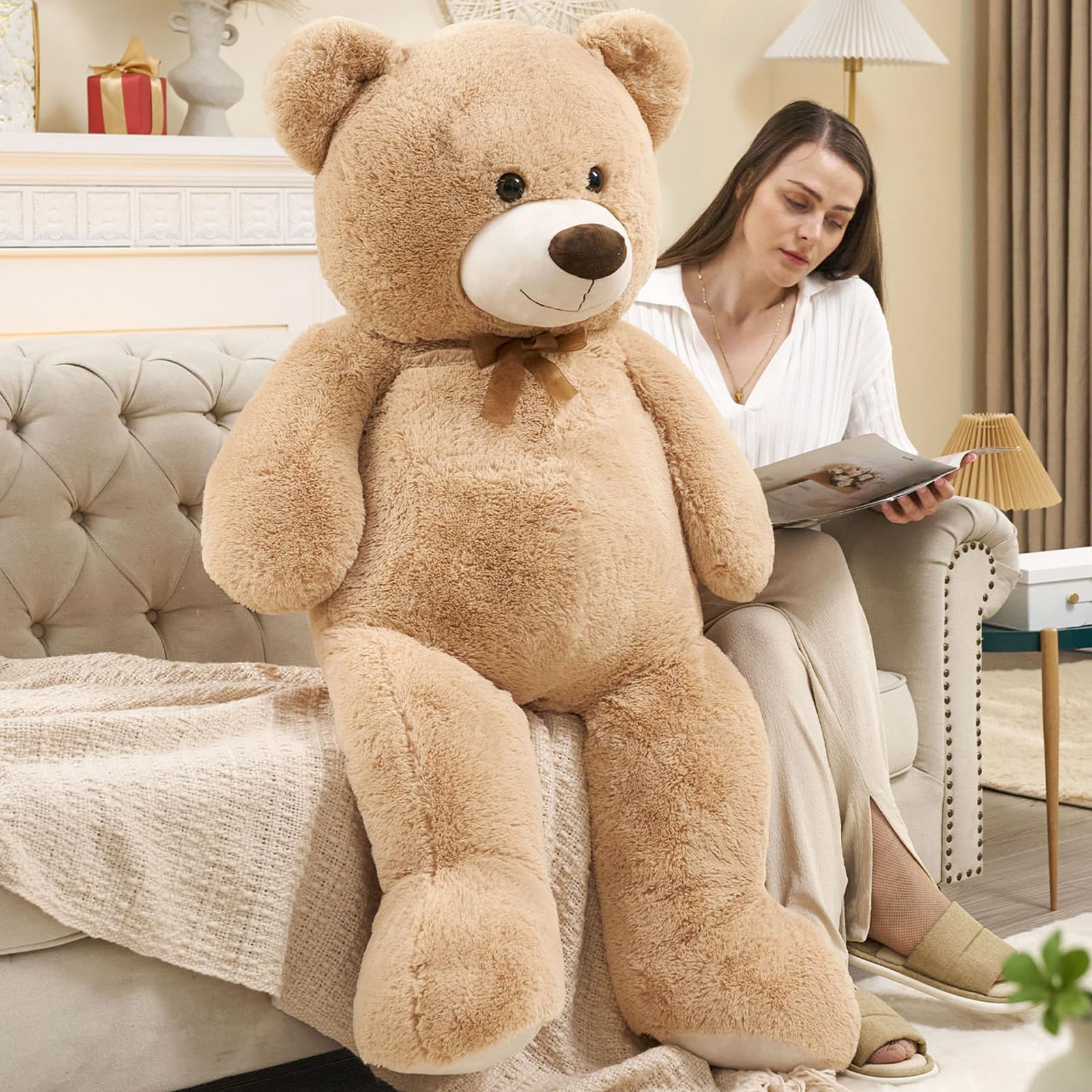 Photo 1 of Toys Studio 51 inch Big Teddy Bear Cute Giant Stuffed Animals Soft Plush Toy for Girlfriend Kids for Birthday Christmas Valentine's Day