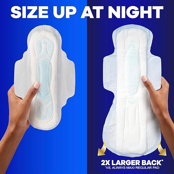 ALWAYS MAXI OVERNIGHT PADS WITH WINGS, SIZE 5, EXTRA HEAVY OVERNIGHT, UNSCENTED, 72 COUNT