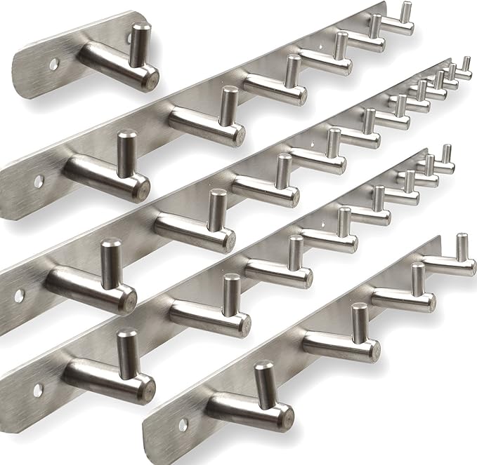 Hakenleiste 10 Kleiderhaken EDELSTAHL Garderobenhaken Wandhaken 10
