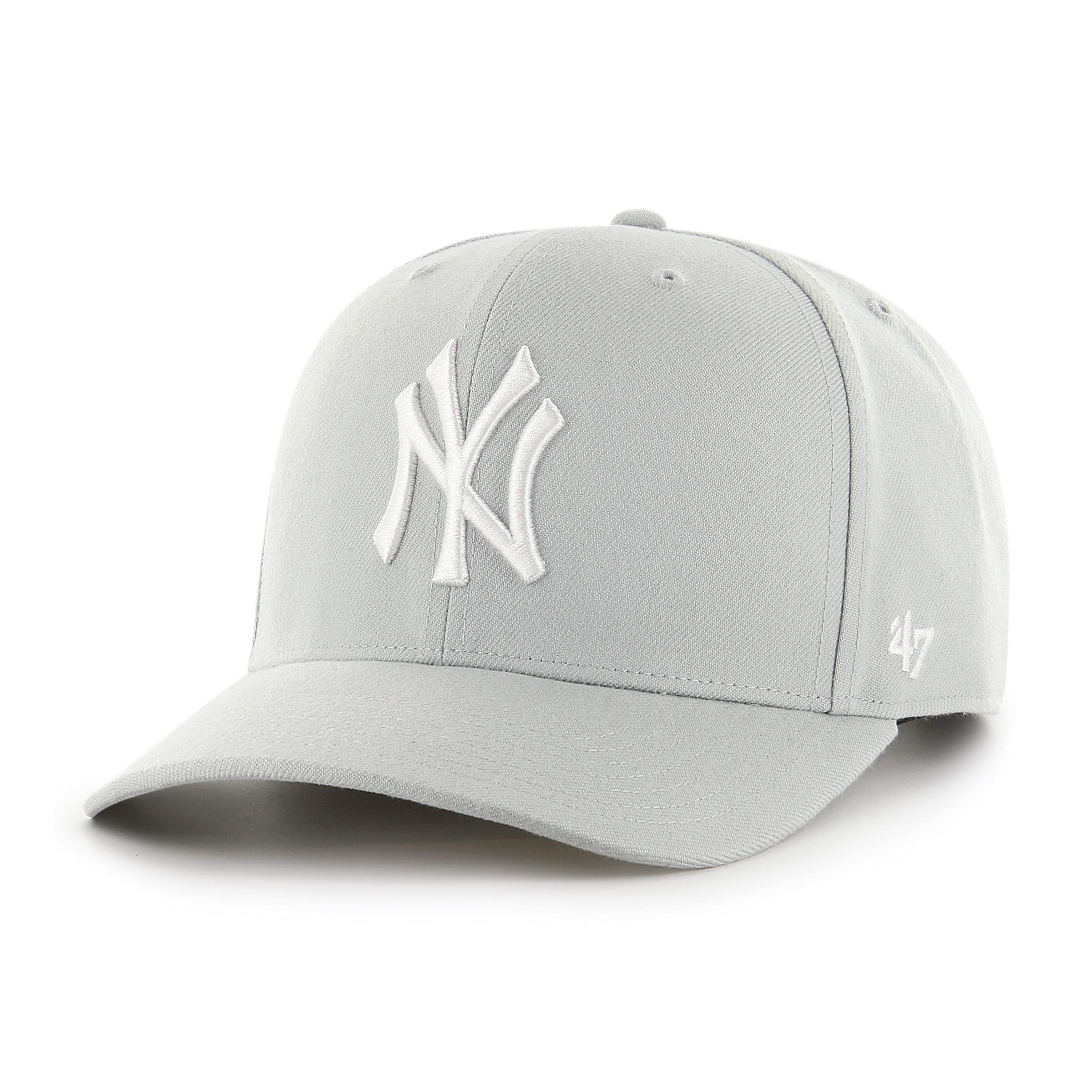 47 New York Yankees MLB MVP DP Unisex Baseball Cap, Adjustable, White Logo, Light Grey