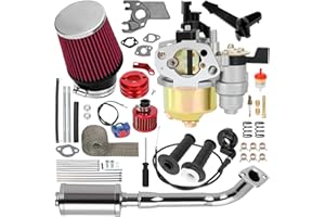 CILOYU 212 Carburetor Exhaust Header Muffler Stage 2 Kit Replacement for Predator 212 224 196cc 200cc 6.5HP Engine Coleman CT200U CT200U-EX BT200X Baja Warrior MB200 Axis M200 Mini Bike Go Kart Parts