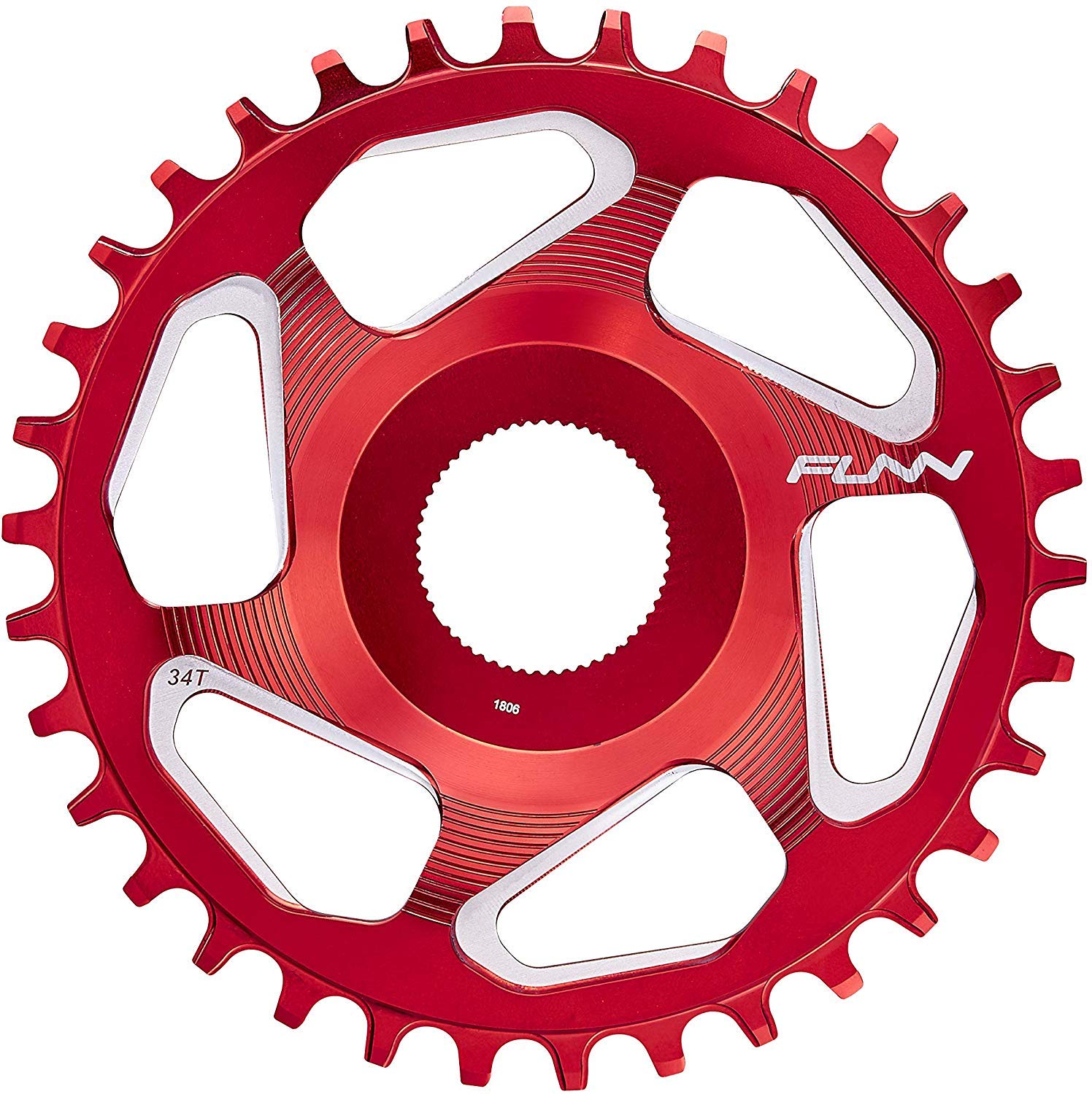 Funn Solo ES Narrow Wide Chain Ring for Shimano E-bike (38T, Red)