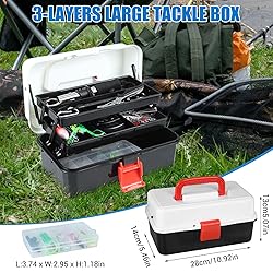 ﻿3 Layers Fishing Tackle Box, 213Pcs Fishing