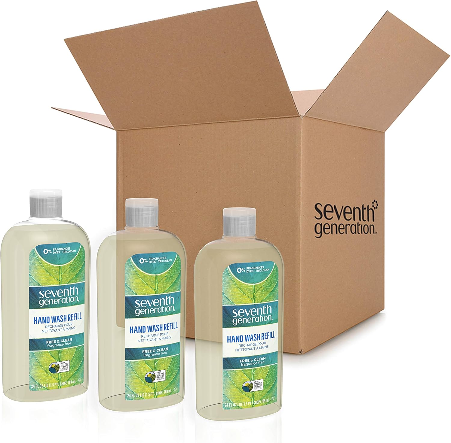 Seventh Generation Liquid Hand Wash Soap Refill Free & Clear Unscented 24 oz, Pack of 3: Health & Personal Care