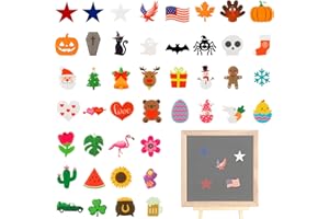 W1cwey 44pcs Seasonal Icons for Felt Letter Board Independence Day Message Board Decorations 4th of July Decor for Changeable Letter Board Patriotic Holiday Accessories Icons (Board Not Included)
