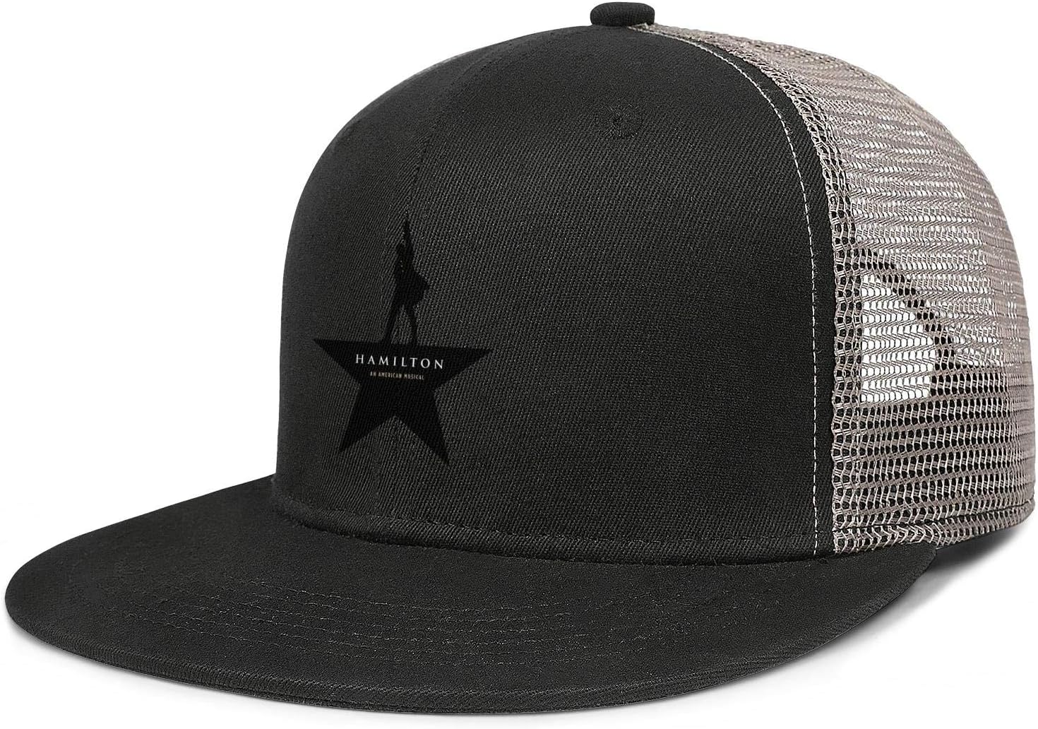 YUANZHIG Adult Baseball Flat Brim Mesh Snapback Cap Novelty Casual Hat for Costume Parties