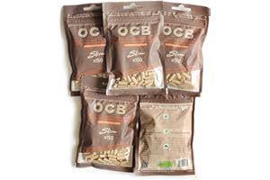 OCB VIRGIN Slim 6mm ECOPAPER Cigarette Filter tips 5 x 150 - total 750 filters