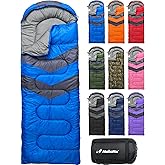 MalloMe Sleeping Bags for Adults Cold Weather &amp; Warm - Backpacking Camping Sleeping Bag for Kids 10-12, Girls, Boys - Lightweight Compact Camping Essentials Gear Accessories Hiking Sleep Must Haves