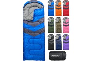 MalloMe Sleeping Bags for Adults Cold Weather & Warm - Backpacking Camping Sleeping Bag for Kids, Girls, Boys - Lightweight Camping Essentials Gear Accessories Hiking Sleep Must Haves Single & Double