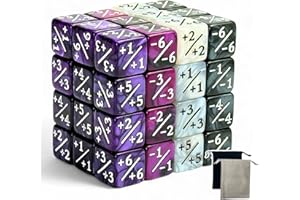 Luck Lab MTG Magic Life Counter Dice, 48 PCS - Compatible w/Magic Card Game Accessories, CCG Creature Stats w/ 2 Dice Bags (Purple Pearl, Purple Swirl, White Pearl, Black Pearl)