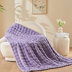 NEWCOSPLAY Queen Blanket for Couch Lavender Super