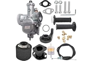 MTRPARTS VM22 Carburetor Predator 212CC 196cc! CT200U KT196 Moto Mini Bike Race and Go Kart 6.5HP Baja Warrior Heat - Includes MB165 MB200 Air Filter Kit & Cable Throttle Control Handle (Black air filter)