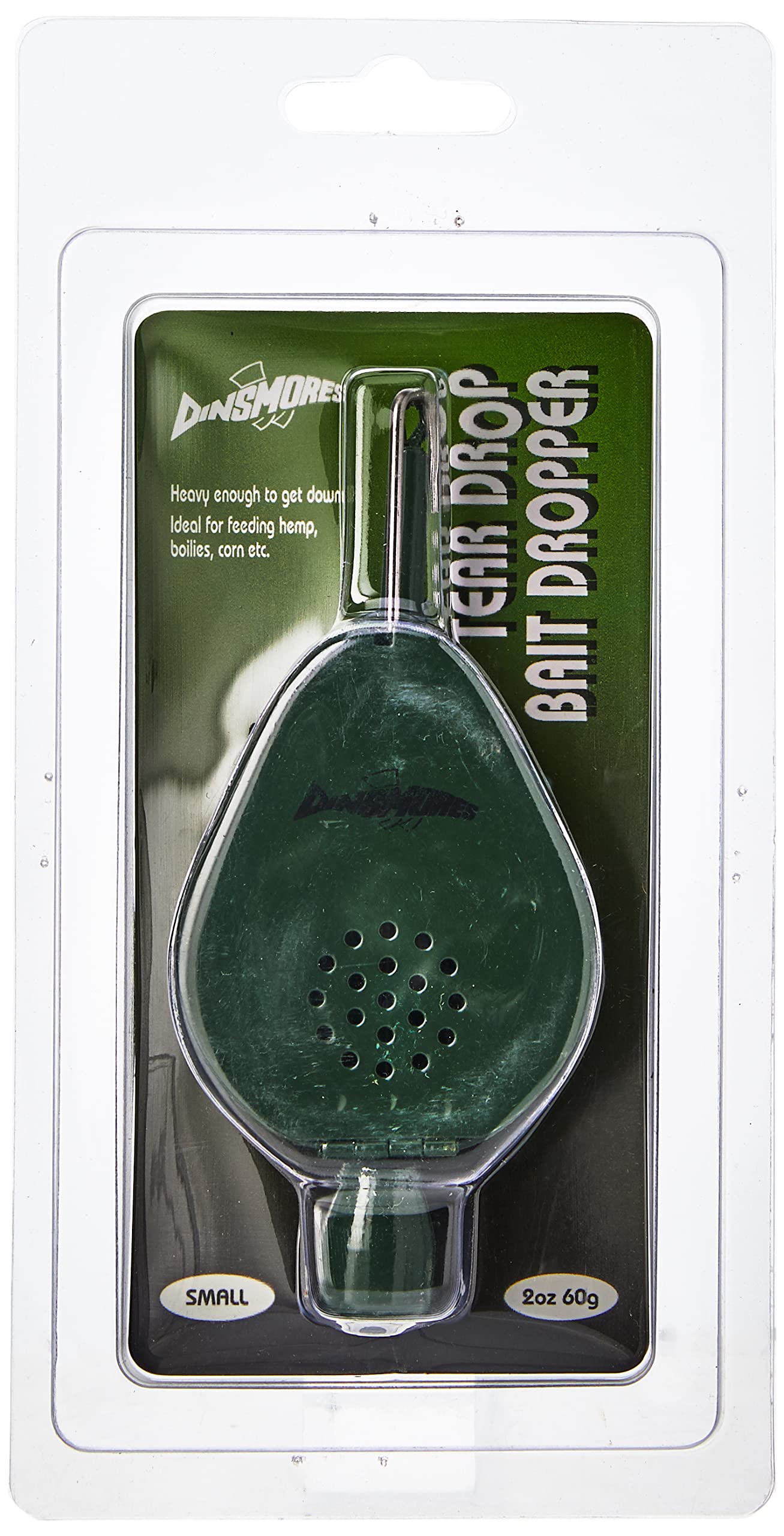 Dinsmores TEAR DROP BAIT DROPPER BLISTER PACKED 2oz 60g,GREEN