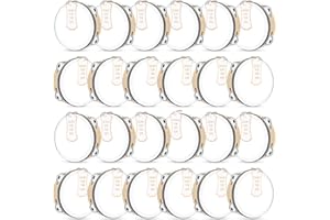 Lukmaa 24 Set 6 Inch Tambourine for Adults Wooden Hand Held Drum with Metal Jingles, Gift Tags, White I Love You Printed Ribbon Percussion Gift Musical Instrument for Church Wedding Party Favor