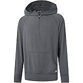 M MAELREG Hoodies For Men Long Sleeve Kangaroo Pocket Lightweight Heather Golf Quarter Zip Mens Sweatshirts Hoodies Pullover
