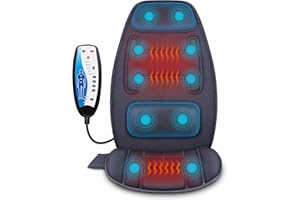 Snailax Back Massager with Heat, Massage Seat Cushion, Massager Chair with 10 Vibration Massage Motors, 2 Heat Levels, Christ