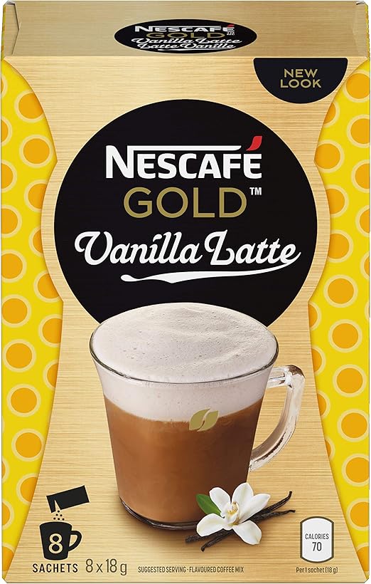 NESCAFÉ Vanilla Cappuccino, Instant Coffee Sachets, 8x18g (Pack of 6