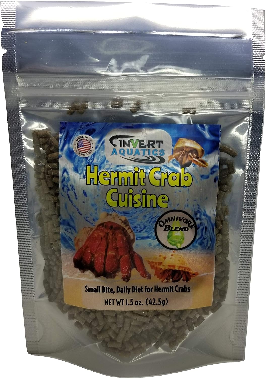 Invert Aquatics Hermit Crab Cuisine - Omnivore Blend Hermit Crab Dry Food