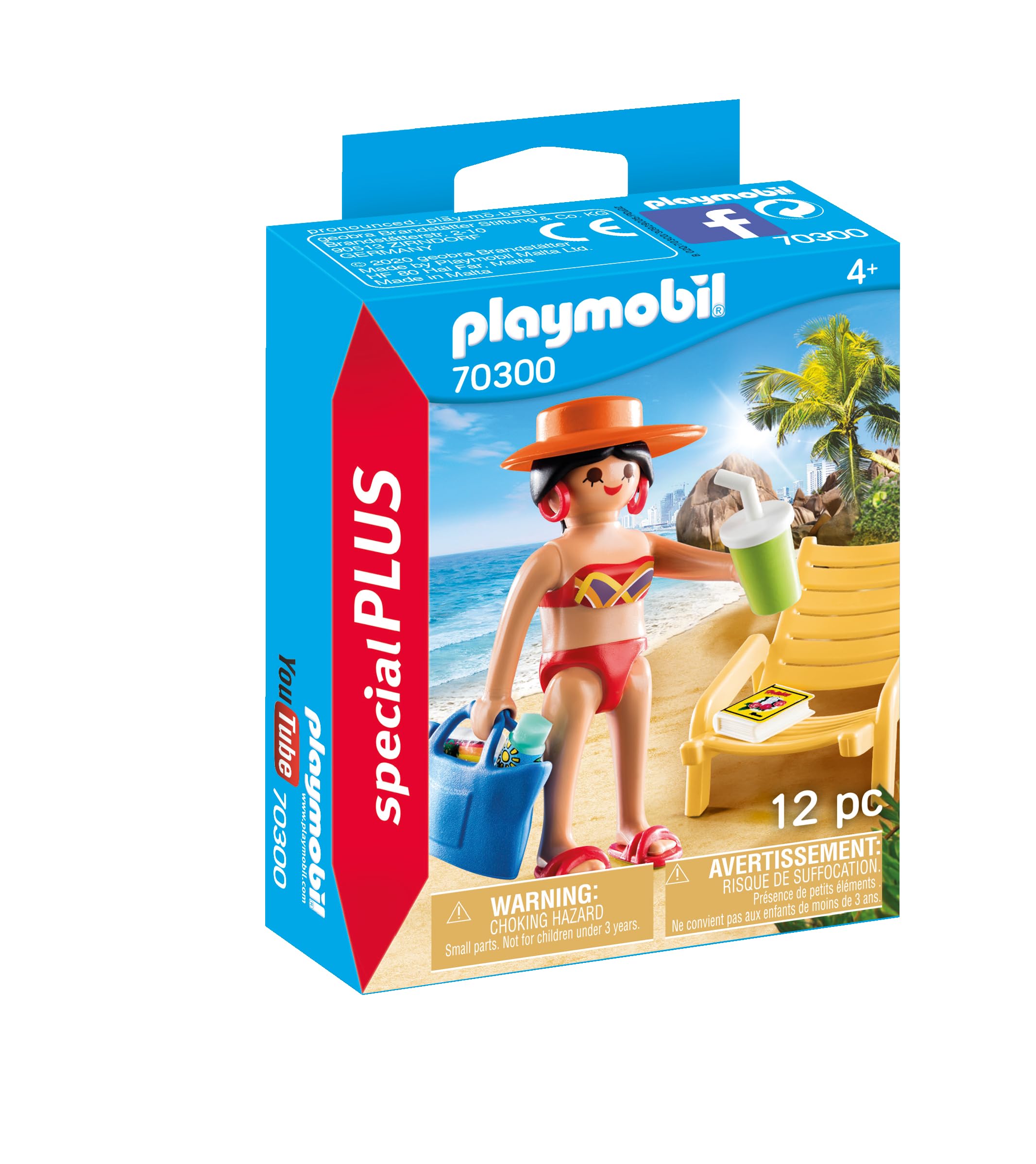 Playmobil 70300 Special Plus Sunbather with Lounge ChAir 9.29 x 11.98 x 3.81 cm, ful, Fun Imaginative Role-Play, PlaySets Suitable for Children Ages 4+