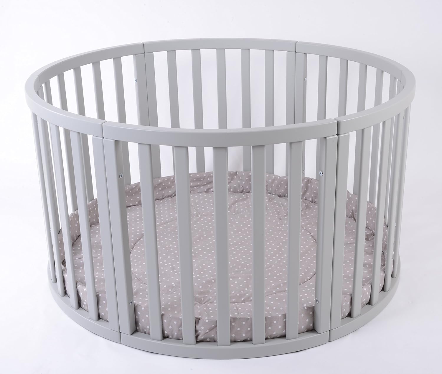 Mjmark Rond Parc Apollo Quattro Neuf Tres Grand Parc De Jeu En Bois Avec Couvercle En Cappucino Blanc Avec Polk Dots Sale Sale Parcs Mobilier Petitonoordwijk Nl