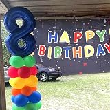 Lingqiang 40 in Navy Blue Number 7 Foil Balloon Self Inflating view 4