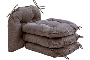 Kyaringtso Chair Cushions for Dining Chairs, 4 Pack Soft and Comfortable Chair Cushions Pads with Ties, Seat Cushions for Kitchen Chairs，Dining Room (4 Pack 17x16, Dark Coffee)