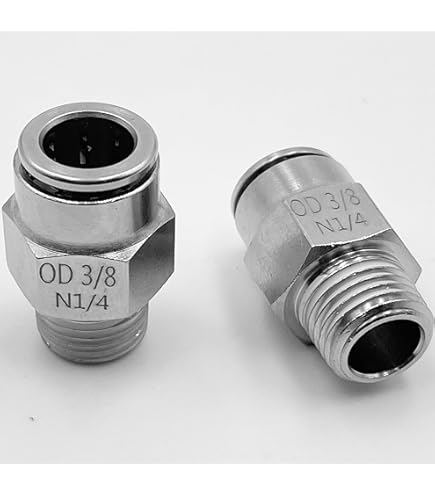 Push To Connect Fitting 5 Pack Pneumatic Air Elbow Quick Connector 3/8"PT Mal - View #11