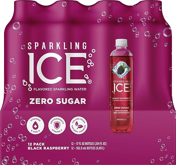 SPARKLING ICE BLACK RASPBERRY, 17OZ