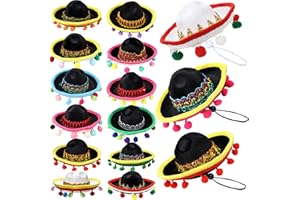 Swakuta 15 Pcs Fiesta Straw Sombrero Hat Cinco De Mayo Sombrero Fiesta Hat for Mexican Party Decor Luau Photo Prop