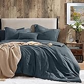 Geniospin King Size Comforter Set- 7 Piece Navy Blue Textured King Bedding Set, Soft Solid Bed in a Bag for All Season, King Comforter Set with Sheets(Navy Blue,102''x90'')