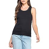 GREEN VOYAGE Women's GOTS Certified Organic Cotton Sleeveless Shelf Bra Rib Tank Tops