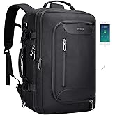 PIJUSHI Travel Backpack for Women Men Flight Approved Carry on Bag 16 inch Laptop Personal Item Daypack with Shoe Compartment(PE038 Black)