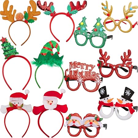 Immagini Cornici Di Natale.Willbond 12 Pezzi Cerchietti Di Natale Fasce Capelli Fasce Occhiali Festa Cornici Natale Babbo Natale Fascia Regali Di Natale Per Natale Vacanza Festa Di Capodanno Decorazione Costume Di Pasqua Amazon It Casa E