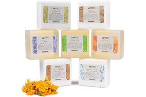 Pifito Melt and Pour Soap Base Sampler (7 lbs) │ Assortment of 7 Bases (1lb ea) │ Clear, White, Goats Milk, Shea Butter, Oatmeal, Honey, Olive Oil │ Glycerin Soap Making Supplies