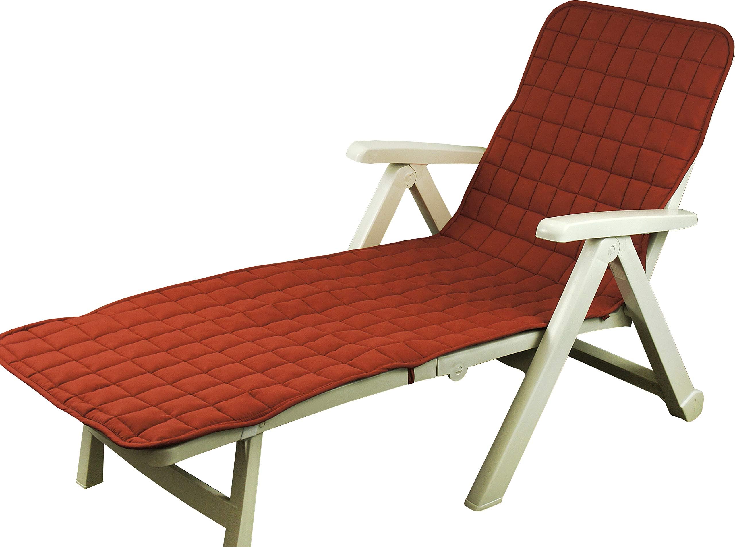 IVERY Soft Chaise Lounge Cushion 76 "x 24" Terracotta Pillow Perfect Indoor / Outdoor Individual Patio Chair Cover with Back Pocket Beach Mat