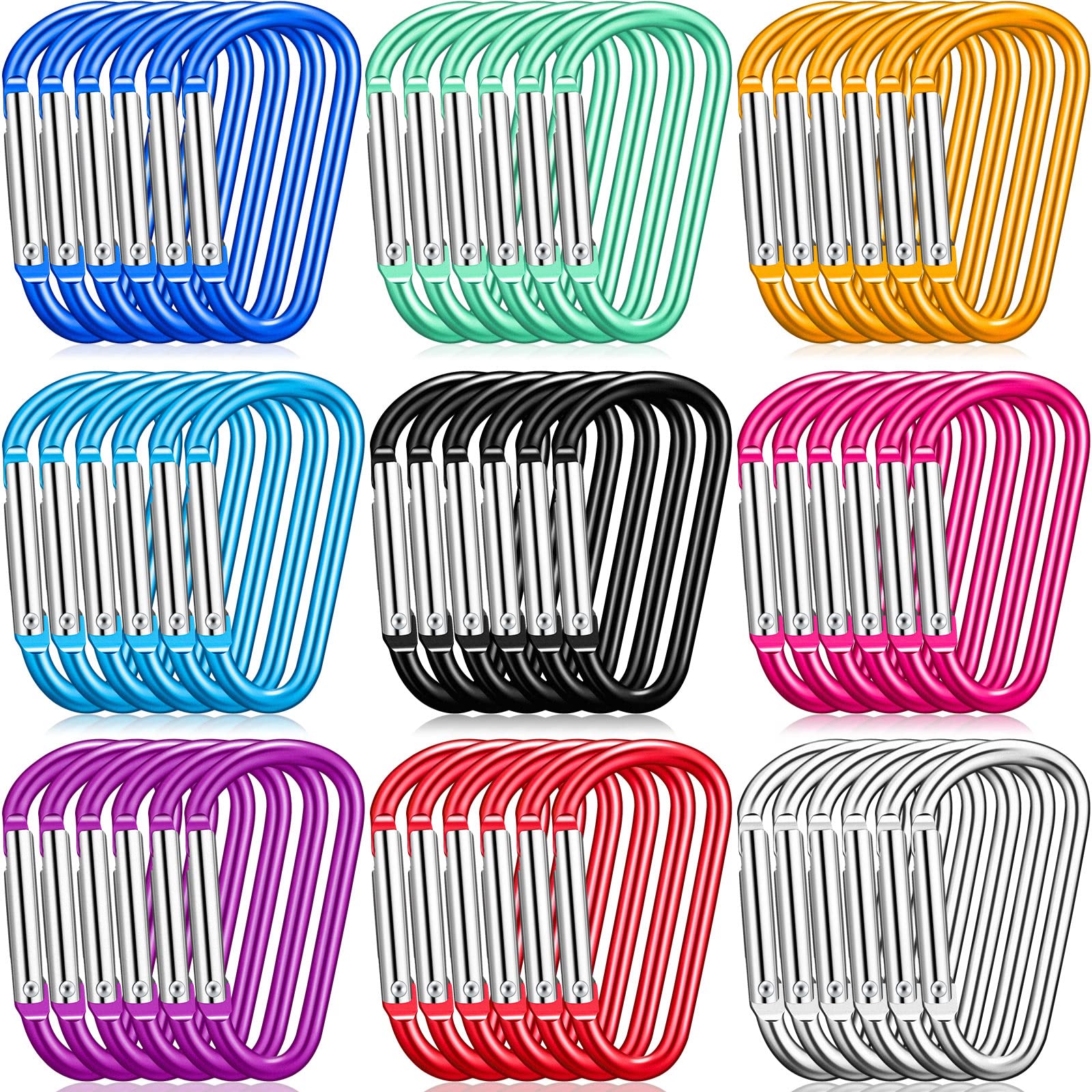Photo 1 of Shimeyao 180 Pcs 1.8" Small Aluminum Clip Keychain Buckle Clip Bulk Mini Aluminum D Ring Shape Small Lock Spring Snap Hook(Multicolor)