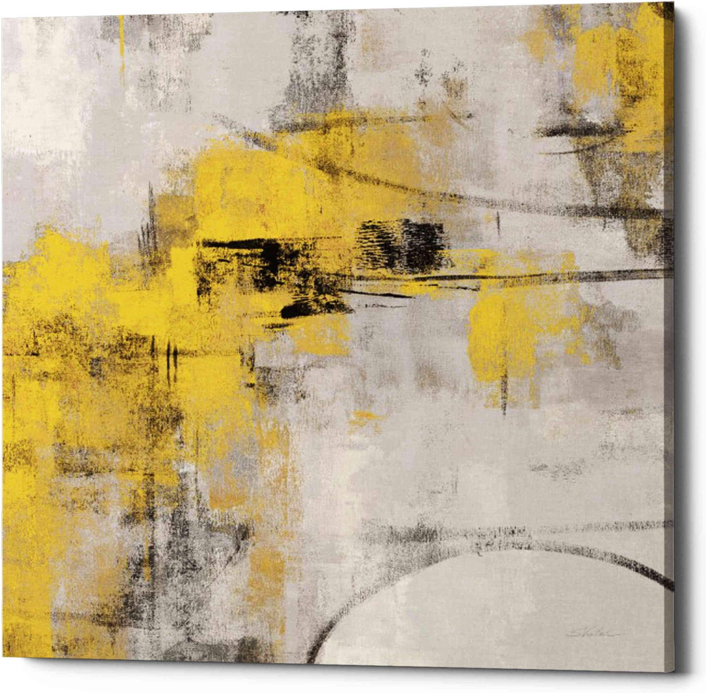 Epic Graffiti Stone Gardens II Yellow Giclee Canvas Wall Art, 37" x 37",