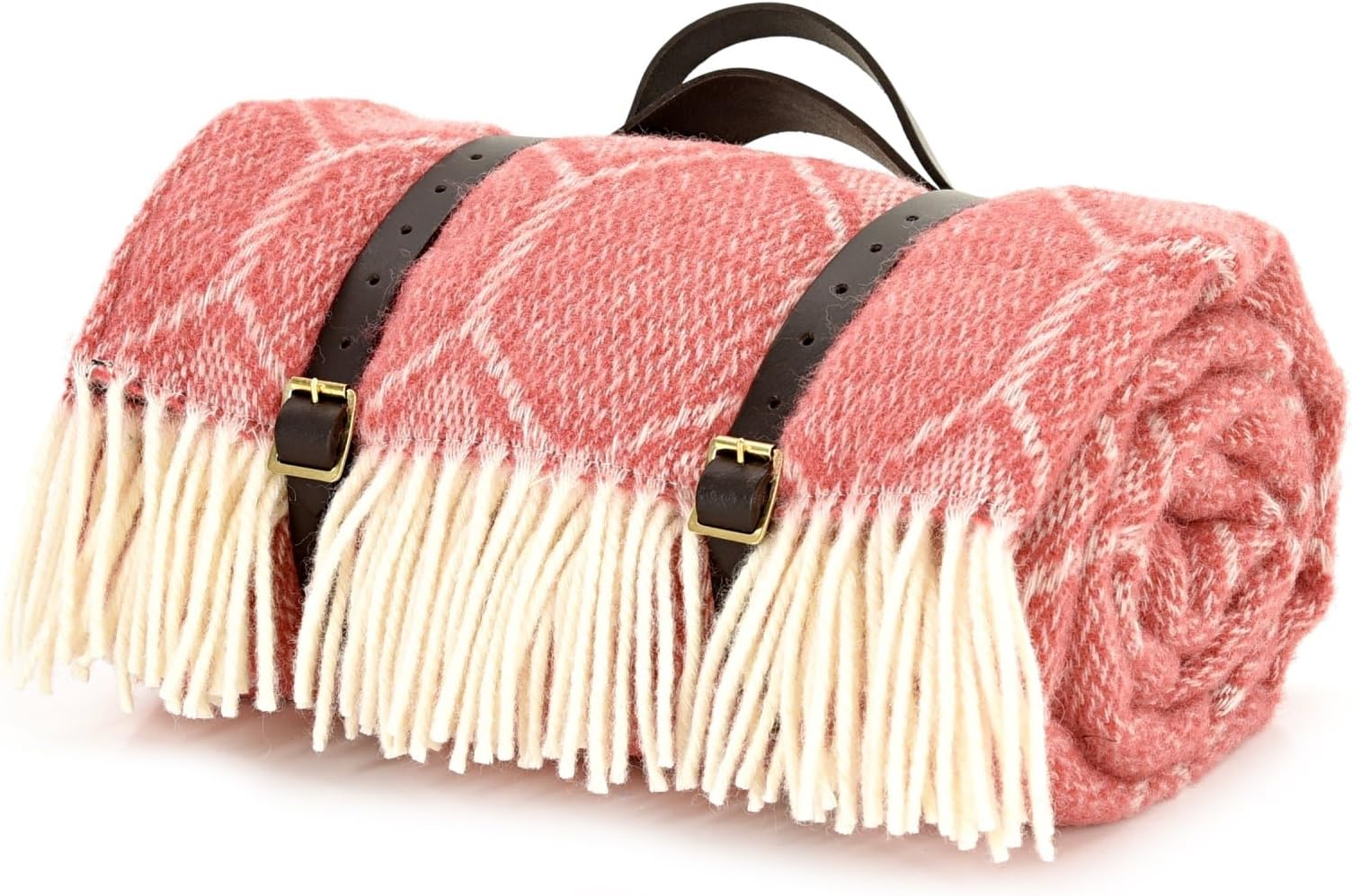 Tweedmill Polo Picnic Rug with Waterproof Backing & Leather Straps - Churchpane - Cranberry
