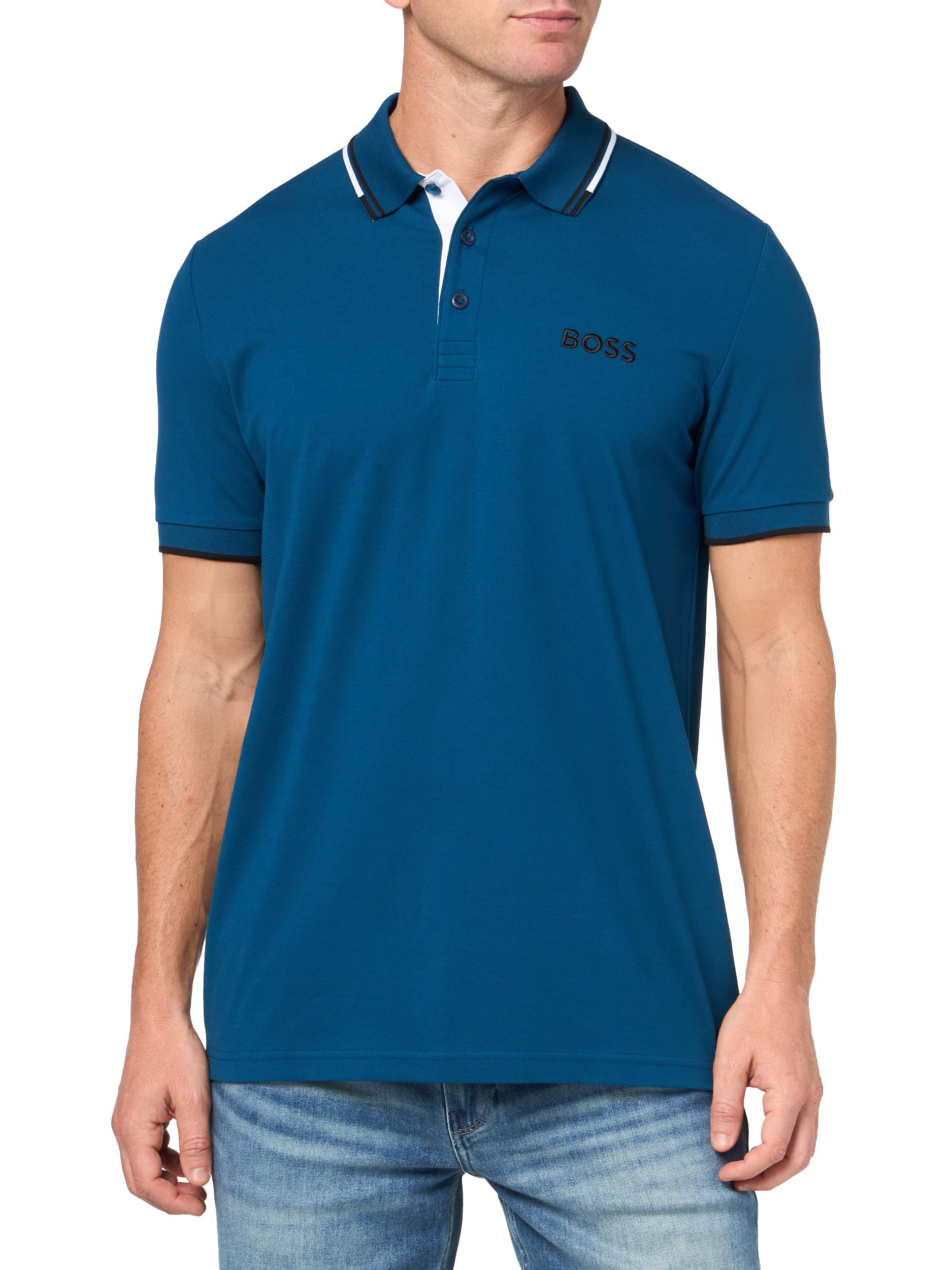 BOSS Paddy Pro Stretch Pique Polo Shirt, Blue Sapphire, S