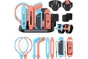 KOVA Switch Sports Accessories Bundle for Nintendo Switch 2 (2025)/Switch 1 with Organizer Station,Family Party Sports Kit, Golf/Tennis/Dance/Sword/Soccer for Joycon 2 & All-in-One Storage Stand [For Switch 2/1]