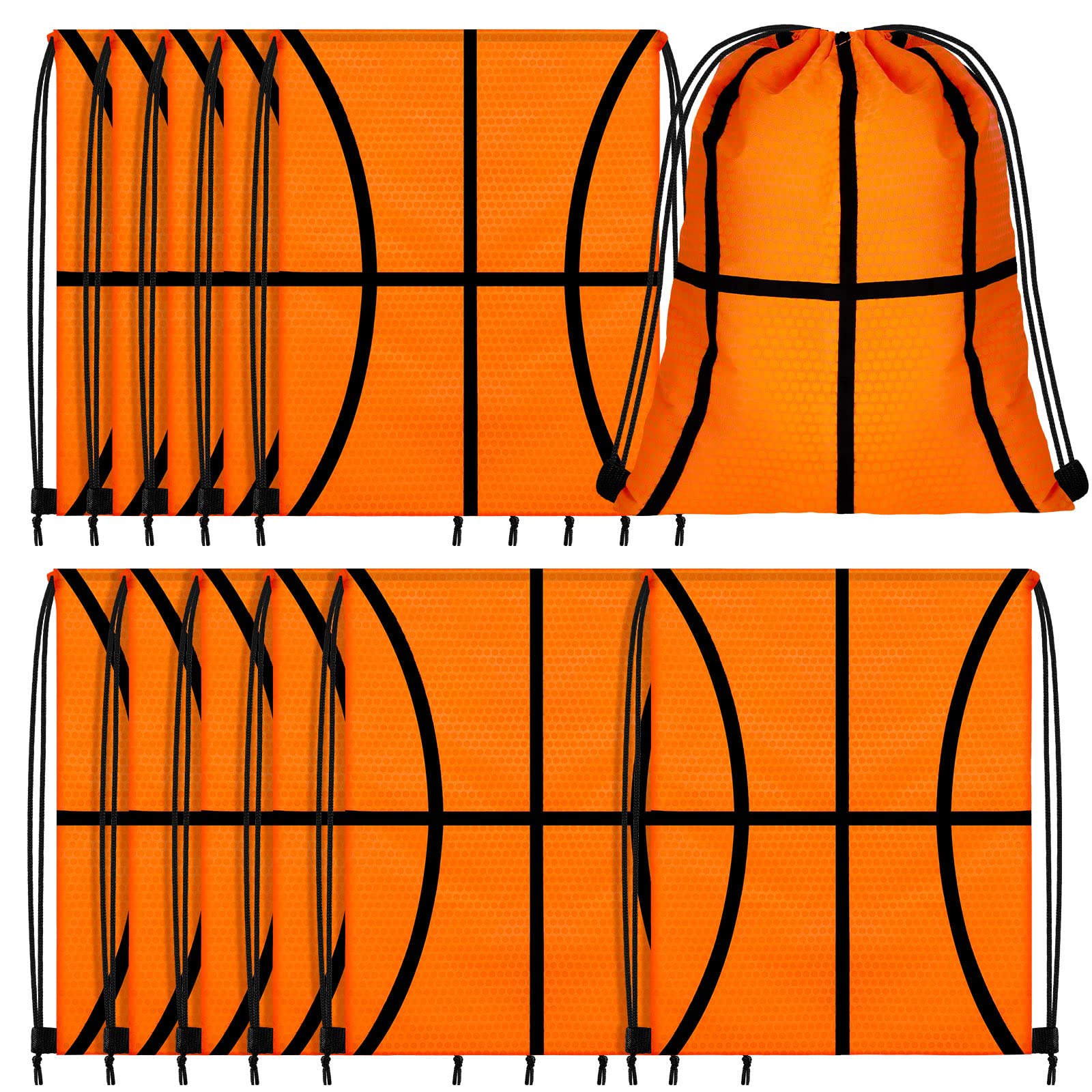 Photo 1 of Shappy 12 Pieces Basketball Drawstring Bags Bulk Small Sport Goodie Bags Snack Treat Backpack for Ball Birthday Party Favor Team Gifts(10 x 12 Inch)