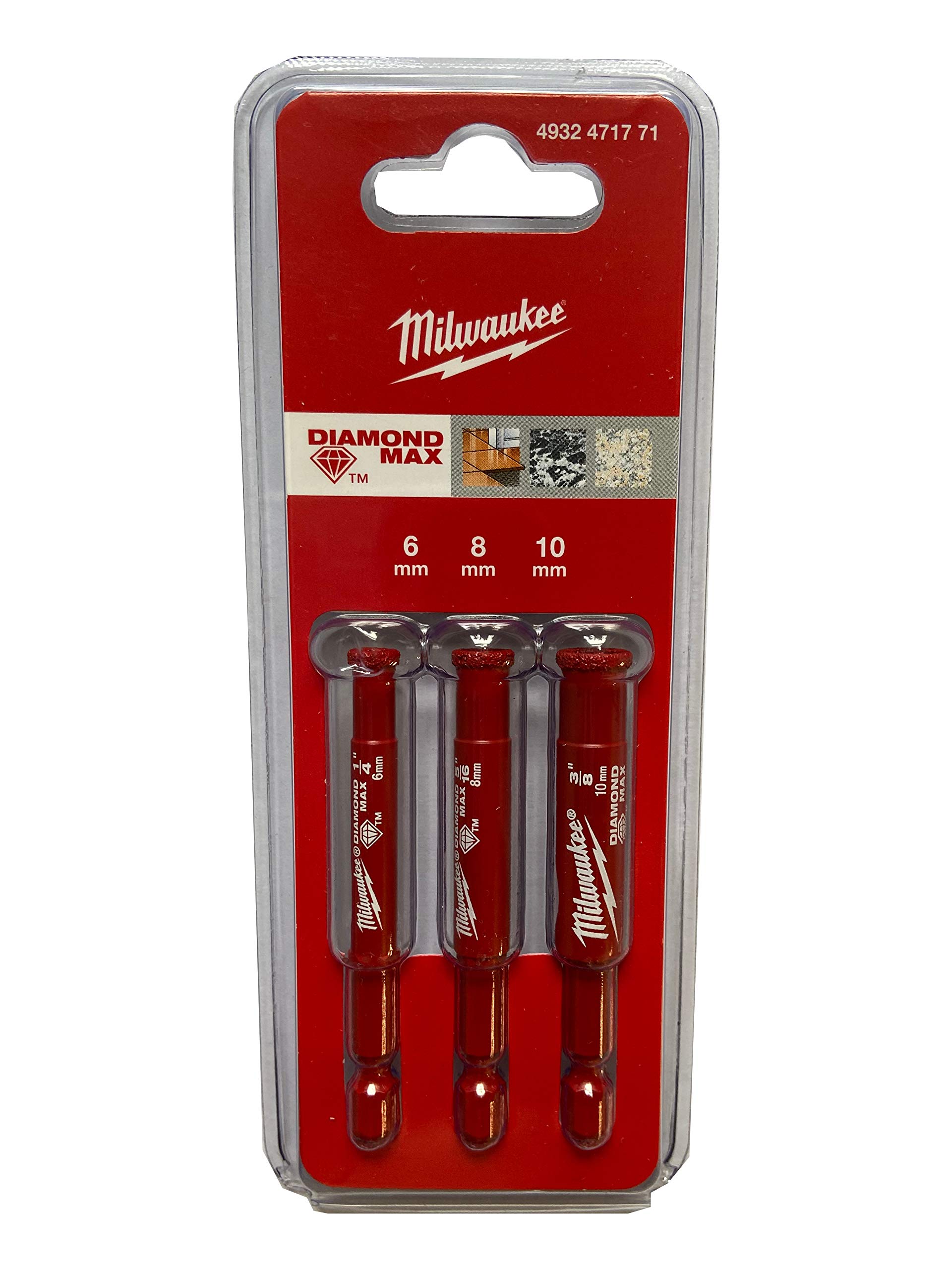 Milwaukee Diamond drill bit set 1/4 inch (3 pieces)