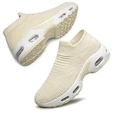 YHOON Women's Walking Shoes Slip-on - Sock Sneakers Ladies Nursing Work Air Cushion Mesh Casual Running Jogging Shoes