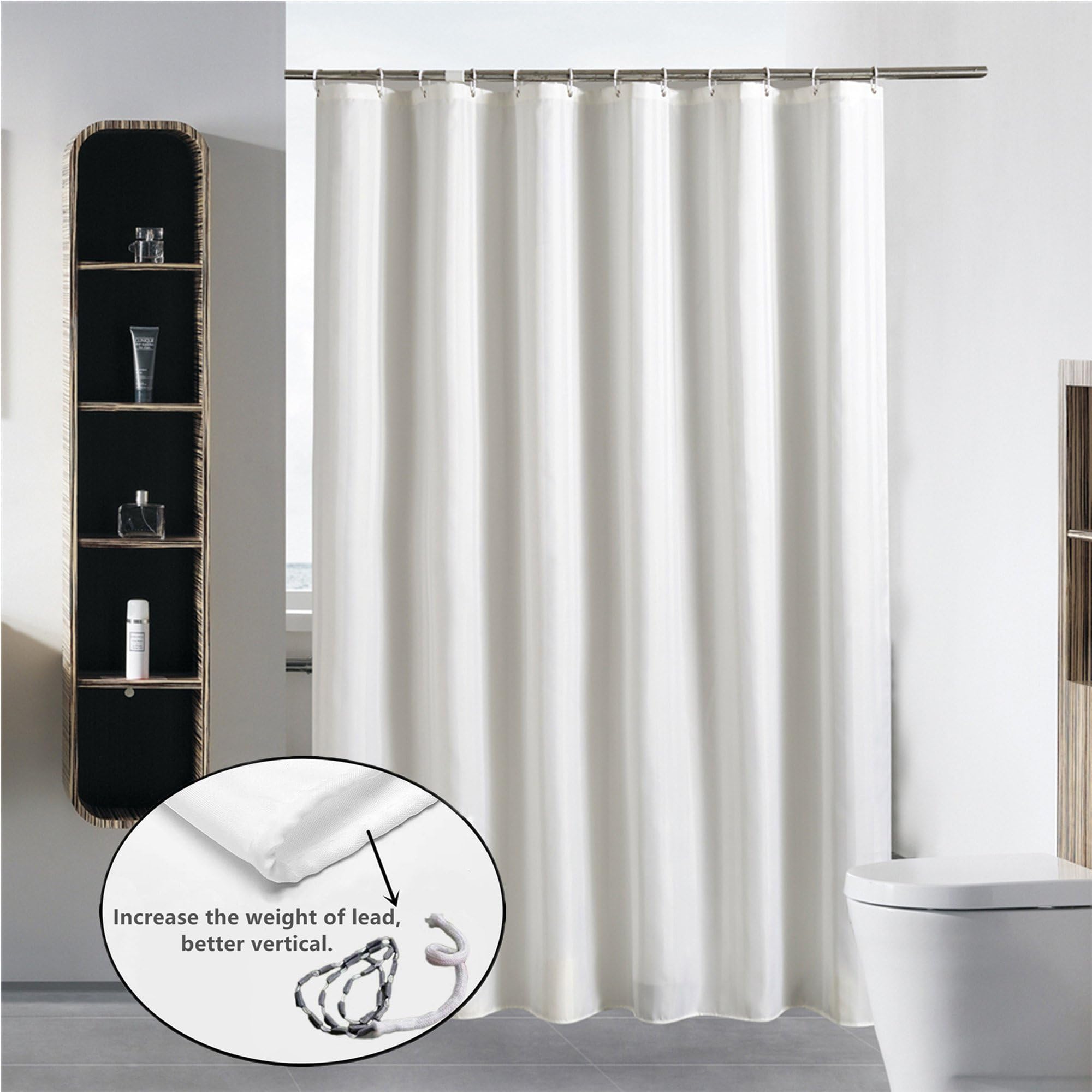 Cryseam Shower Curtain Hotel Quality Bathroom 80''X80'' Inch Mildew-Free Water-Repellent Polyester Fabric