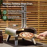 VonHaus Pizza Oven Outdoor 12” Tabletop with Peel Cutter Chopping Board Storage view 2