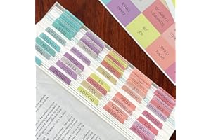 THINKOR Reposition Large Text Bible Tabs, Contrast Color Bible Stickers for Women and Men, Easy to Read and Apply Bible Journaling Tabs (Bright Pastel)