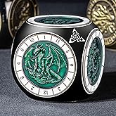 Roycevon 7 in 1 Unique Spinner DND Dice Set D&amp;D, Metal D and D Dice with Gift Box, Dungeons Dragons Role Playing Dice, Black Green