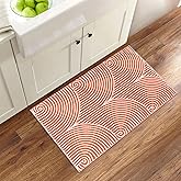Tiffasea Indoor Door Mat 2'x3', Front Door Mats Machine Washable Small Area Rug Entryway Rug, Cotton Woven Indoor Outdoor Rugs Reversible Floor Mats for Bedroom/Bathroom/Kitchen (Orange&White)