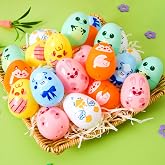 JOYIN 24 PCS Plastic Easter Multicolor Animal Eggs, 2.36" Fillable Eggs with 6 Kinds of Animal Pattern Eggshells for Easter Hunt, Treat Filling, Party Favor, Basket Stuffers, Classroom Prize Supplies