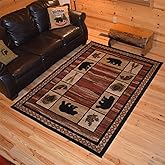 Mayberry Rug Rustic Lodge Bear Cabin Multi 2'3"x3'3" Area Rug